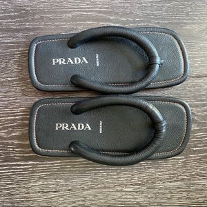 Leather Prada flip flops